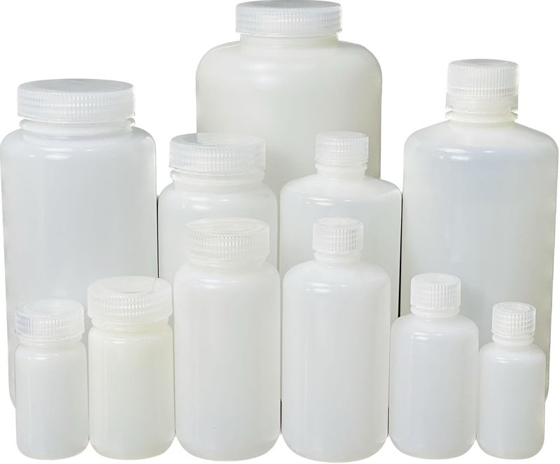 LUERFLEX 125ML 4OZ Nature Narrow Mouth HDPE Plastic Reagent Bottles with Caps Pack of 24 - Image 3